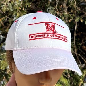 Vintage 90s University Nebraska Huskers The Game Split Bar snapback hat cap NCAA
